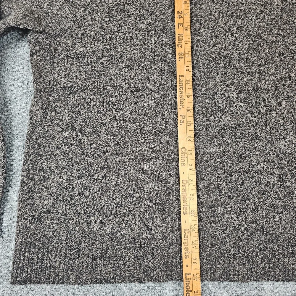 J.Crew Mens Large Lambswool Blend Marled Knit‎ Crewneck Sweater Black Raglan